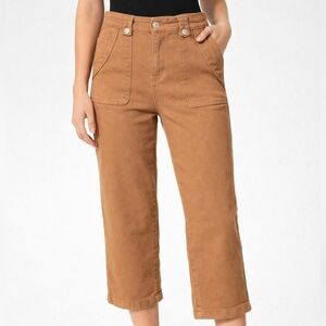 Mod Thread Petite 12P Camel Cropped Pants Slight Stretch Utility Pockets